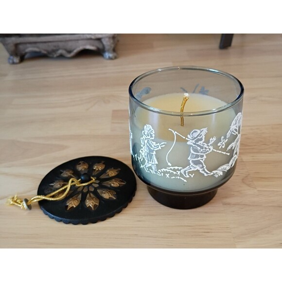 Libbey Mary Gregory Other - Libbey Mary Gregory Vintage Asian Glass Scented Candle with Metal Lid 3.25"